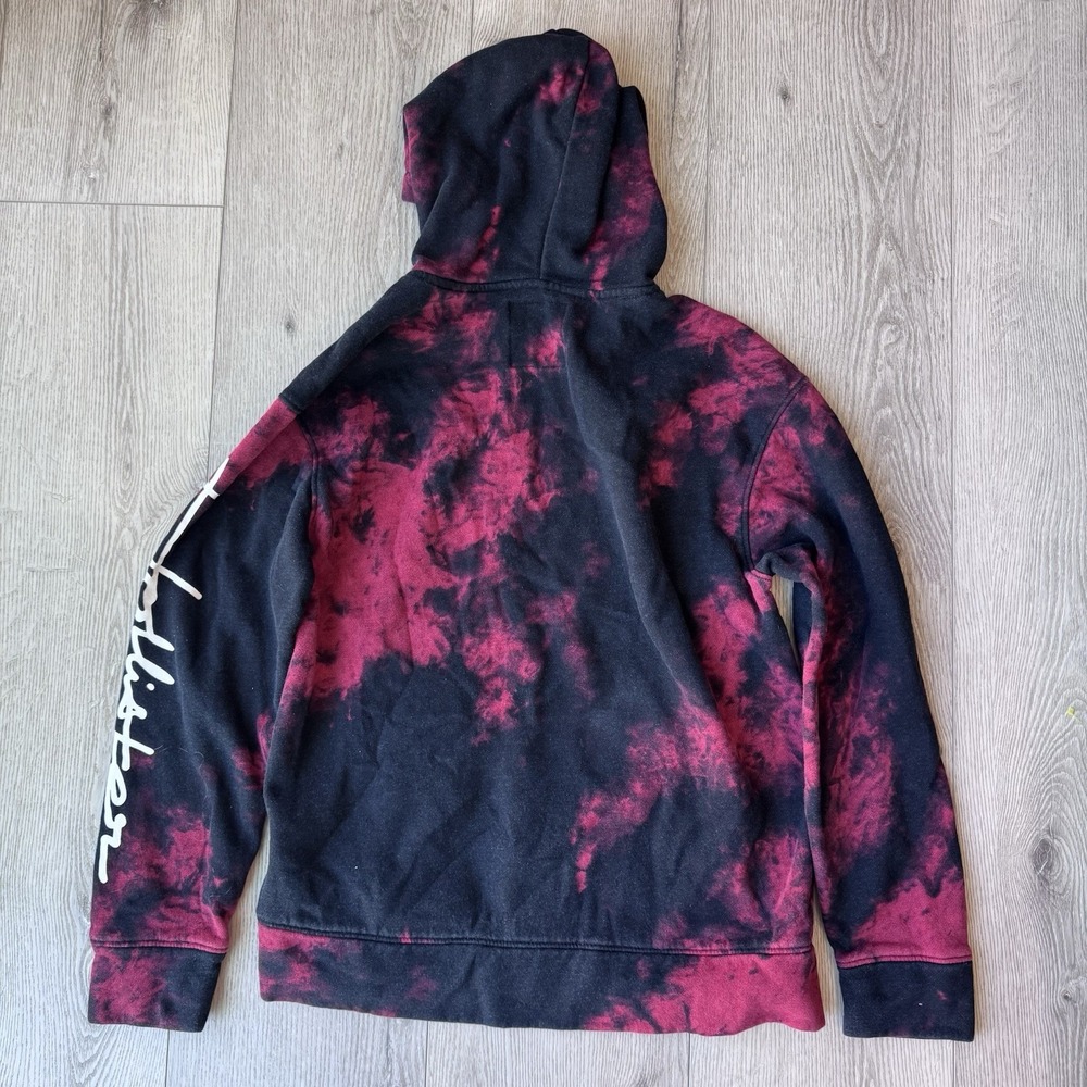Hollister Must Have Tie Dye Hoodie - Red Black - Medium Retro Cozy Comfort Style - Picture 4 of 10